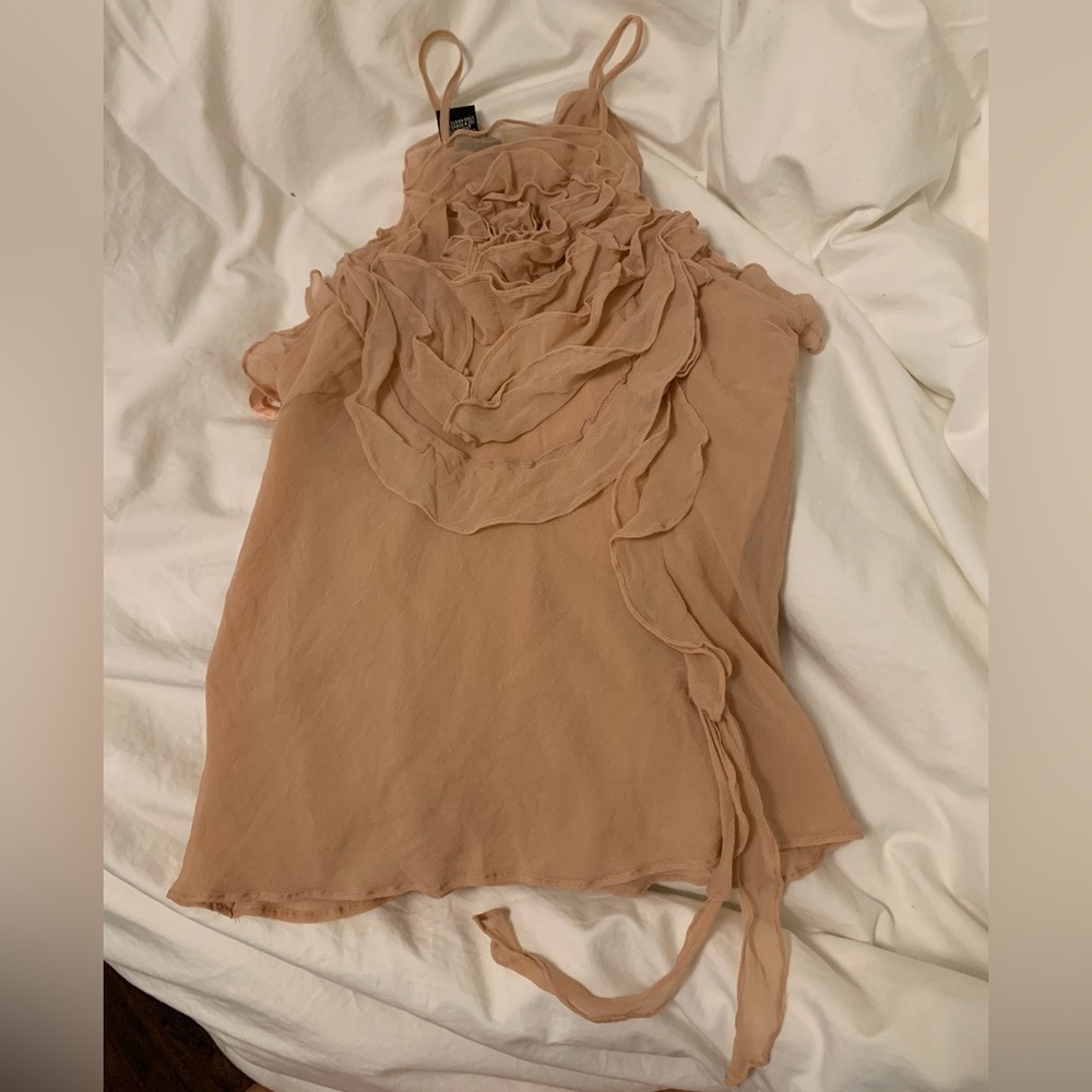 BCBG MaxAzria 100% silk flower camisole top